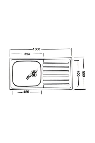 Livinox Dorian Tek Gözlü Desenli Tezgah Üstü Sol Damlalıklı Çelik Mutfak Eviyesi Inox 50 x 100 CM