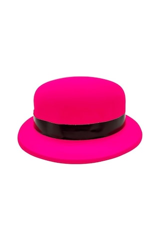 Neon Partisi Pembe Renk Melon Plastik Parti Şapkası Çok Renkli