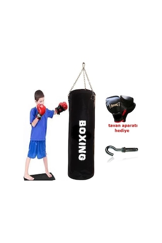 70 x 25 Cm Kum Torbası Boks Eldiveni 4 Ons Siyah