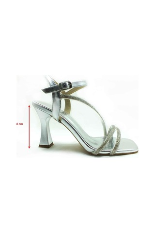 Çarıkçım 8 Cm Topuklu Ayakkabı Gümüş 13 Y-082 001
