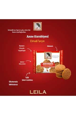 Leila Elma & Tarçın Badem Unu Kurabiyesi 40 Gr X 3