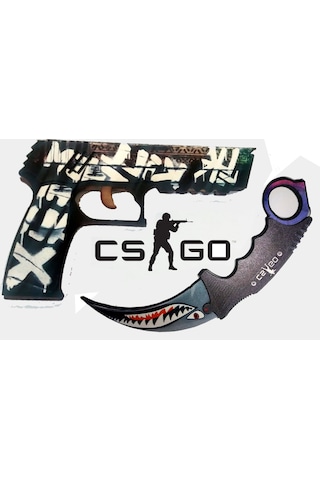 Ahşap Cs-Go P250 Kill Wasteland Rebel Tabanca Oyuncak Set
