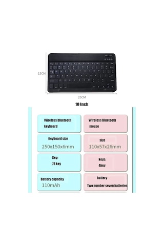İpad Air 5. Nesil 2022 10.9 Uyumlu Ergonomik Tablet Çalışma Seti Stand+klavye+mouse Diğer
