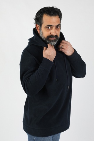Unisex Kapüşonlu Polar Lacivert