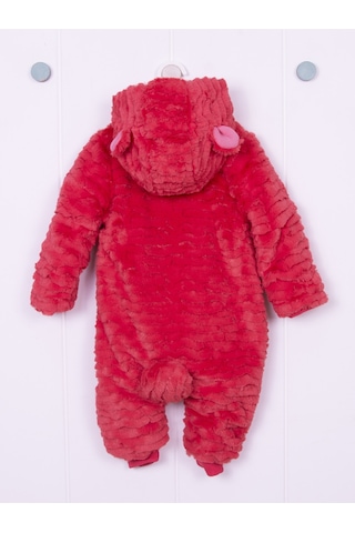 Kidaxi Sevimli Ayıcık Bebek Kırmızı Tulum 3-6/6-9/9-12/18-24 Ay Kırmızı