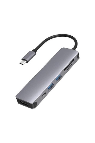 Pro Type C Adaptörü Çoklu Bağlantı Noktalı Kart Okuyucu 4k İçin 6'sı 1 Arada Usb-c Hub