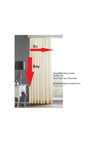 Bella Home Saten Güneşlik Perde (250x200)-Krem