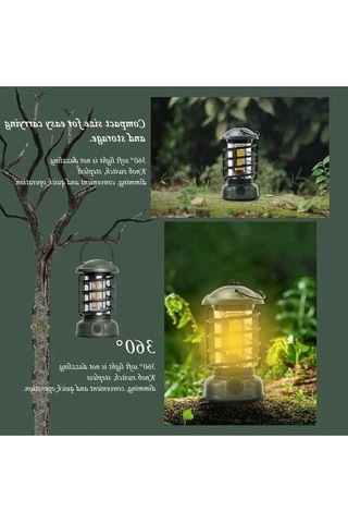 Funtree Kablosuz Kamp Lambası Kademesiz Karartma Açık Hava Retro Çadır Işığı Ev Atmosfer Kırmızı Kırmızı