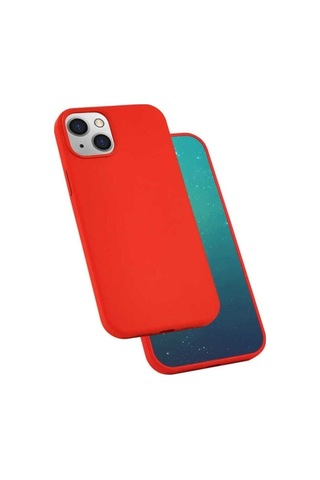 Apple Uyumlu iPhone 13 Kılıf Zore Silk Silikon Kırmızı