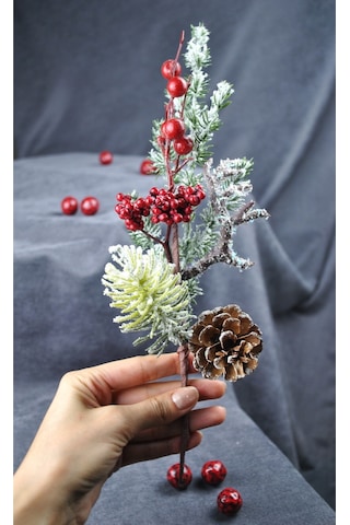 1 Adet 30 Cm Yapay Yılbaşı Çiçeği Dekoratif Yılbaşı Çiçek New Year Christmas- Altın
