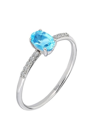 Sirius Pırlanta Oval Mavi Topaz Taşlı Yüzük 0817R0231