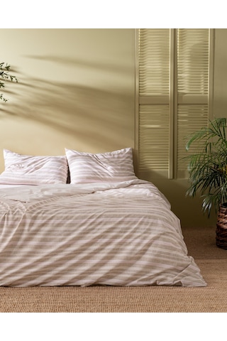 Madame Coco Darvell Çift Kişilik Pamuklu Baskılı Nevresim Takımı - Bej 8684427218587 Ekru