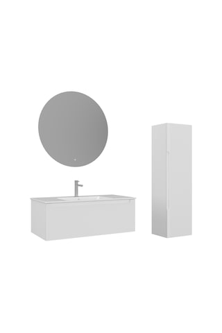 Orka Olbia 40 Cm Mat Beyaz Banyo Çamaşır Boy Dolabı Beyaz