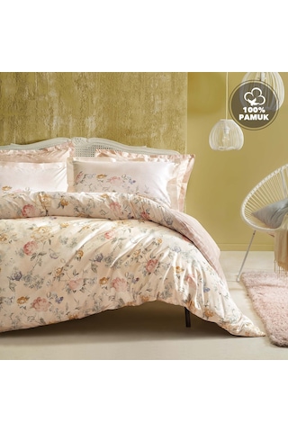 Yataş Bedding Farida Çift Kişilik Ranforce Nevresim Seti - Somon