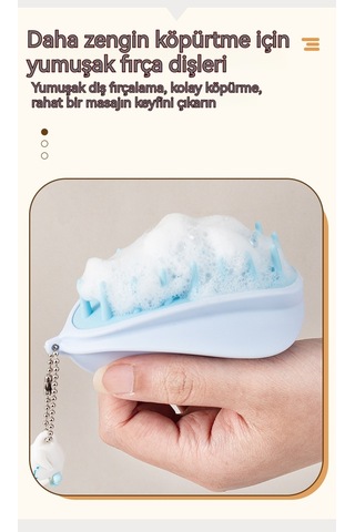 Carambola Saç Derisine Masaj Silikon Şampuan Fırçası-pembe