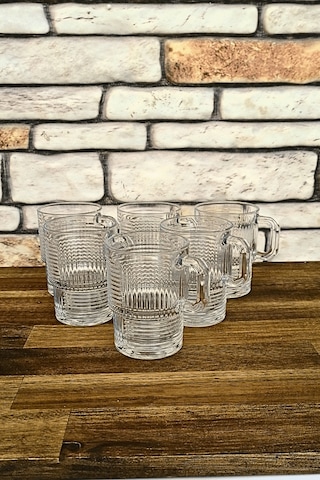 Saplı Su Bardağı-çay Bardağı- Nescafe Bardağı-kahve Bardağı-6 Adet - 270 Cc