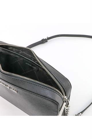 Michael Kors Kadın Jet Set Saffiano Deri Gümüş Aksesuar Çapraz Omuz Çantası Mk-35t8gttc9l Siyah