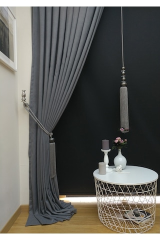 Evdepo Home Gri Fon Perde Tek Kanat (540505429) Gri