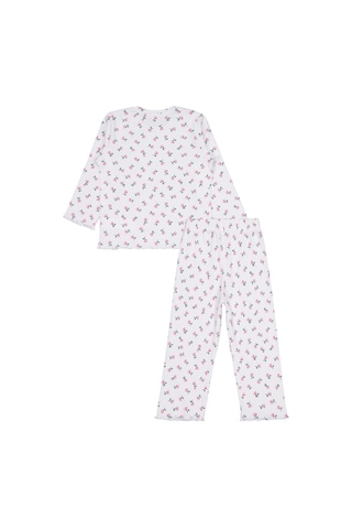Civil Girls Çiçek Desenli 2-5 Yaş Pijama Takımı - Ekru