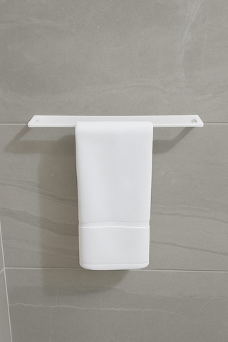 Banyo Havlu Tutacağı Duvar Tipi Beyaz 2 Adet Vida Dübel Dahil Paslanmaz Çelik