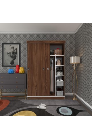 Kenzlife Gardırop Sürgülü Kapaklı Kapılı 120 Papatya Cvz Gardolap Dolap