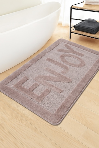 Doğal Kaymaz Taban Banyo Paspas Uzun Ömürlü Yumuşak Dokulu Su Emici Yıkanabilir Enjoy 60x100 Vizon