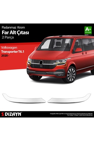 Volkswagen Transporter T6.1 Krom Far Alt Çıtası 2 Prç. 2020 Üzeri N11.1707