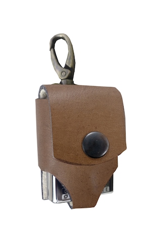 Sermo - Hakiki Deri El Yapımı Zippo Çakmak Kılıflı - Kahve  Kanca