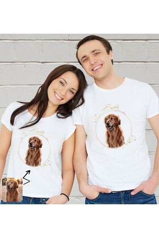 Bk Gift Kişiye Özel Evcil Hayvan Tasarımlı Beyaz Tişört-4, Sevgiliye Hediye, Arkadaşa Hediye, Trend T-shirt Kobitmeyencom33933 Bk Gift