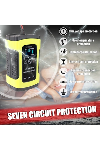 Symbee 12v 6a Akıllı Tam Otomatik Motosiklet Ve Araç Akü Şarj Cihazı - Hızlı Şarj Ve Tamir Özellikli