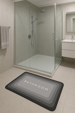 Tappetino Süper Su Emici Kaymaz Tabanlı Banyo Paspası 60x39 Cm Grey
