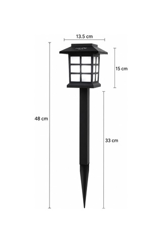 2 Adet Helios Hs 4019 Solar Kazıklı Bahçe Armatür 15w 6400k Beyaz Işık