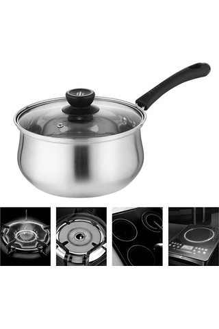 Padalink 18cm 304 Paslanmaz Çelik Tencere, Gümüş Rengi, 630g Ağırlık, 1-2 Seçenekli Tip, Tam Set Diğer