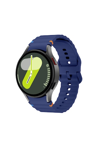 Samsung Galaxy Watch 7 40mm-44mm İle Uyumlu Metal Tokalı Dalgalı Spor Silikon Kordon