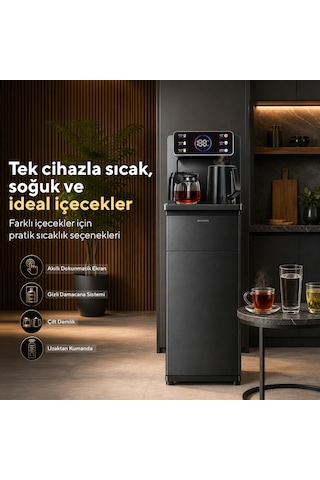 Kumtel Hwdtb-02 Gizli Damacanalı Dijital Sıcak-soğuk Su Sebili Ve Otomatik Çay Makinesi