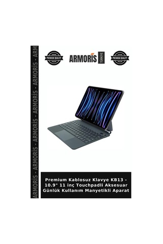 Premium Kablosuz Klavye Kb13 - 10.9" 11 İnç Touchpadli Aksesuar Günlük Kullanım Manyetikli Aparat