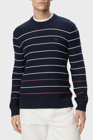 Tommy Jeans Pamuklu Regular Fit Çizgili Bisiklet Yaka Kazak Erkek Kazak Dm0dm23384 C1g Lacivert