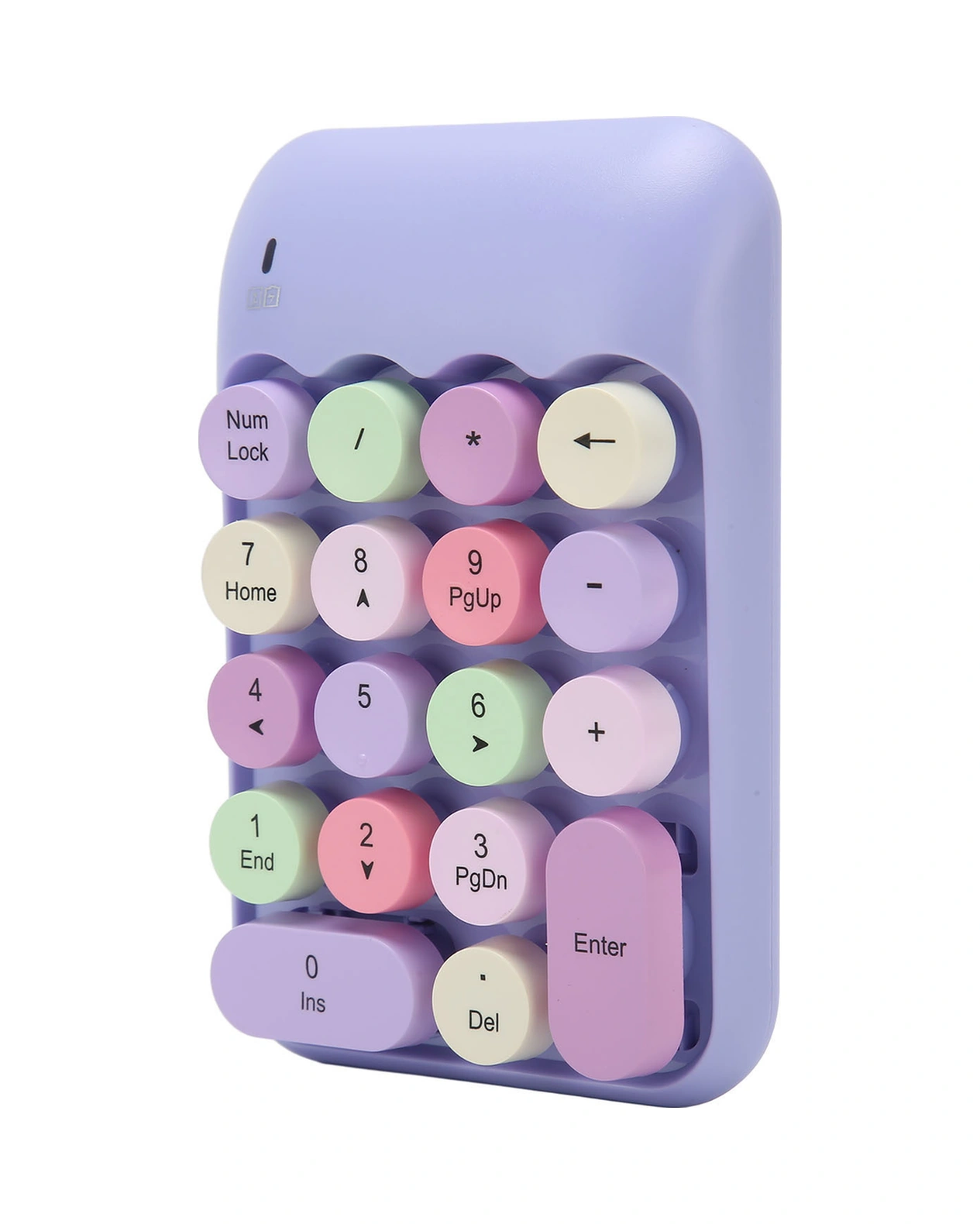 Vkemall 2.4ghz Kablosuz 18 Tuşlu Sayı Klavyesi, Finans/excel İçin Tek El Kullanıma Uygun, Sessiz, Retro Renkli, Usb Alıcı İle, Laptop/pc Uyumlu Pil Yok -奶茶色混彩