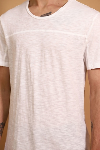 Mavi Bisiklet Yaka T-shirt Beyaz