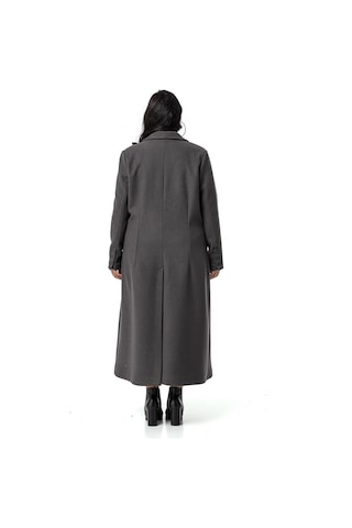 Büyük Beden Ceket Yaka Torba Cepli Astarlı Uzun Antrasit Kaşe Kaban-antrasit Antrasit