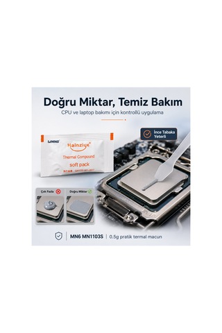 Mn1103s 50 Adet 0.5g Termal Macun 1.42 W/m-k Pc Laptop Cpu Bakım Macunu