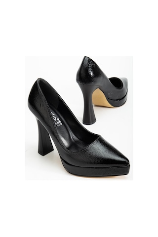 Suins Valen Kadın Platform Topuklu Stiletto Ayakkabı Siyah