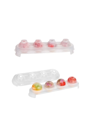 Büro Ev Ofis Buzdolabı İçin 4bölme Şeffaf Silikon Tabanlı Yuvarlak Buzluk Buz Kalıbı Diğer