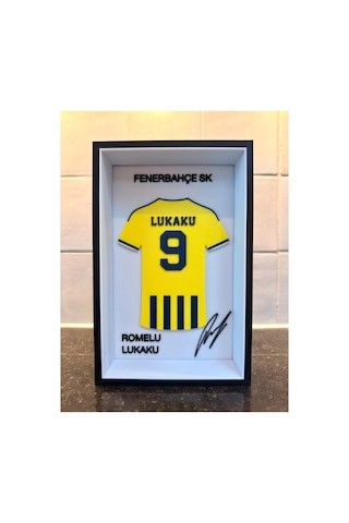 Fenerbahçe Romelu Lukaku 9 3d Kabartmalı Çerçeveli Forma Tablo - Taraftar Hediyelik Masa Ve Duvar Dekoru