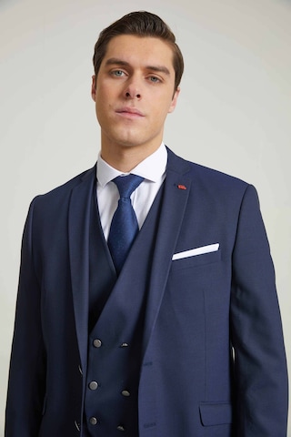 D's Damat Slim Fit Lacivert Armürlü Takim Elbise Yelekli 3efy5y512559m Lacivert