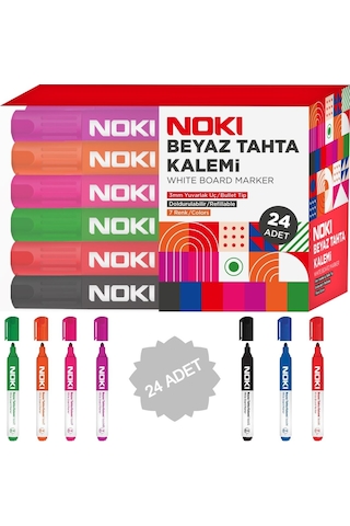 Noki Doldurulabilir Beyaz Tahta Kalemi 24 Lü Set