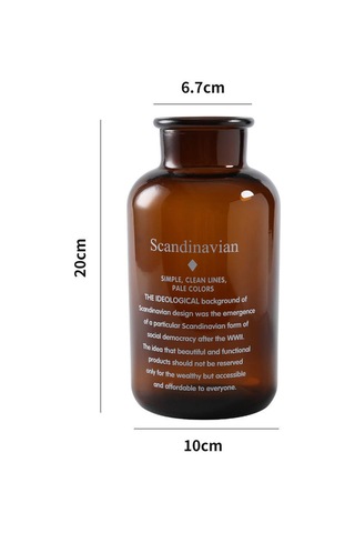 Scandinavian Amber Cam Vazo Kahverengi Kahverengi