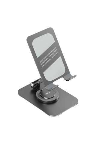 Taşınabilir Katlanabilir 360 Derece Dönebilen Telefon Ve Tablet Standı Metal Uzay Grisi