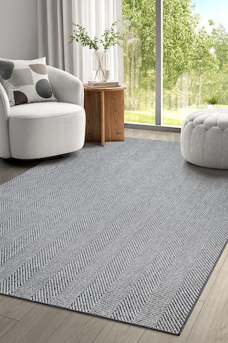 Elit Premium Sisal Jut Halı 1002 - Antrasit Balık Sırtı Desen Antrasit-krem Krem
