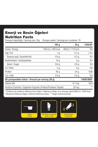 Dynamic Whey Protein Tozu - 2280g-76servis-Sindirim Enzimli-Bisküvi Aromalı